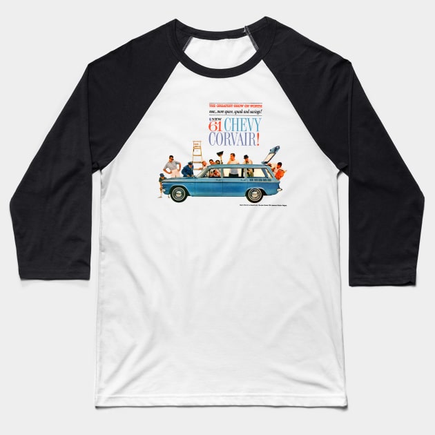 1961 CORVAIR - advert Baseball T-Shirt by Throwback Motors